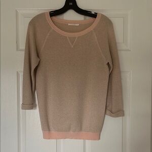 Beige & Pink Lightweight Sparkle Sweater